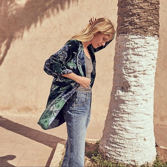Anthropologie Jackets & Blazers - Anthropologie | Eva Franco Velvet Floral Car Coat